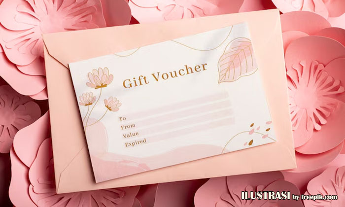 desain voucher modern dengan sentuhan kreatif